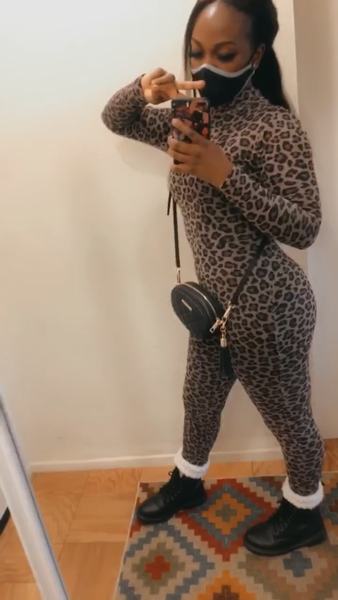 Leopard Print Mesh Jumpsuit Glow Queen Gloss